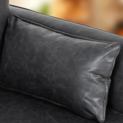 PU Leather Armchair, Wide Seat, Spring Cushion, Rubberwood Legs, Black Single Sofas at Gallery Canada