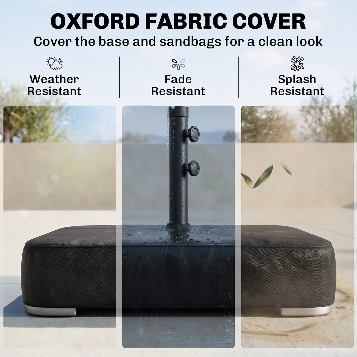 Sand Filled Parasol Base, 176 lbs, Heavy Duty Stand, Black Umbrella Bases at Gallery Canada