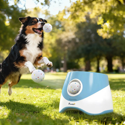 Automatic Dog Ball Launcher With 5 ETPU Balls, Blue