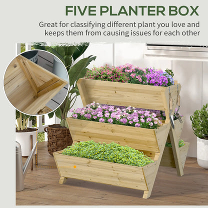 Raised Garden Bed, Freestanding Planter Stand, 5 Boxes, 4 Hooks, Herbs Flowers Vegetables, Indoor Outdoor Elevated Garden Beds at Gallery Canada
