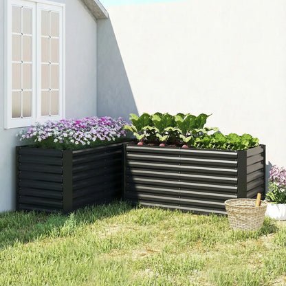 Galvanized Metal Planters, 4' x 2' x 2' Raised Garden Bed, Black Galvanized Planter Boxes at Gallery Canada