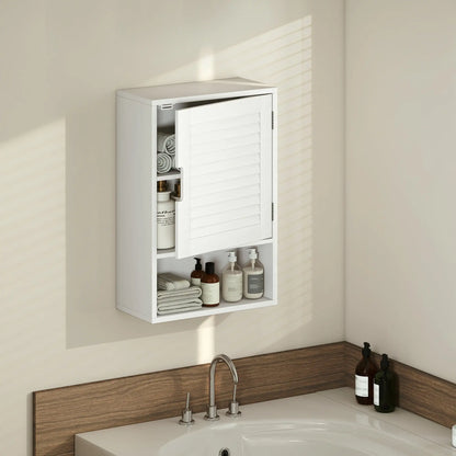 Wall Mounted Bathroom Cabinet, Adjustable Shelves, 40 x 20 x 60 cm, White Wall Mounted Cabinets at Gallery Canada