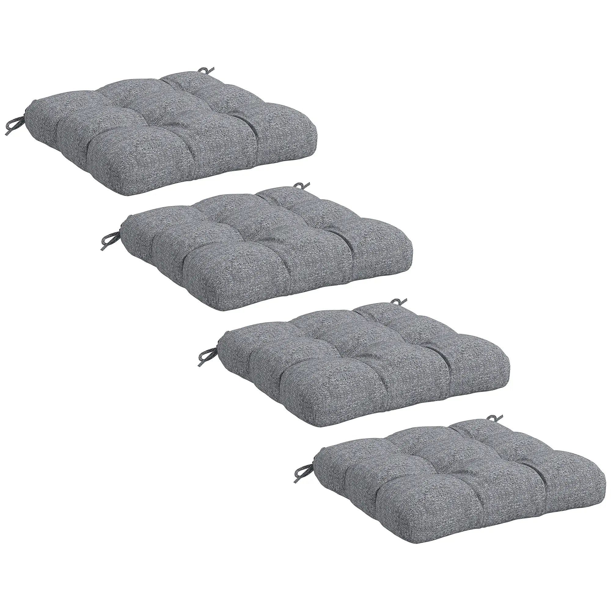 4-Piece Patio Chair Cushion Set, Indoor Outdoor Replacement Pillows Patio Chair Cushions Grey at Gallery Canada