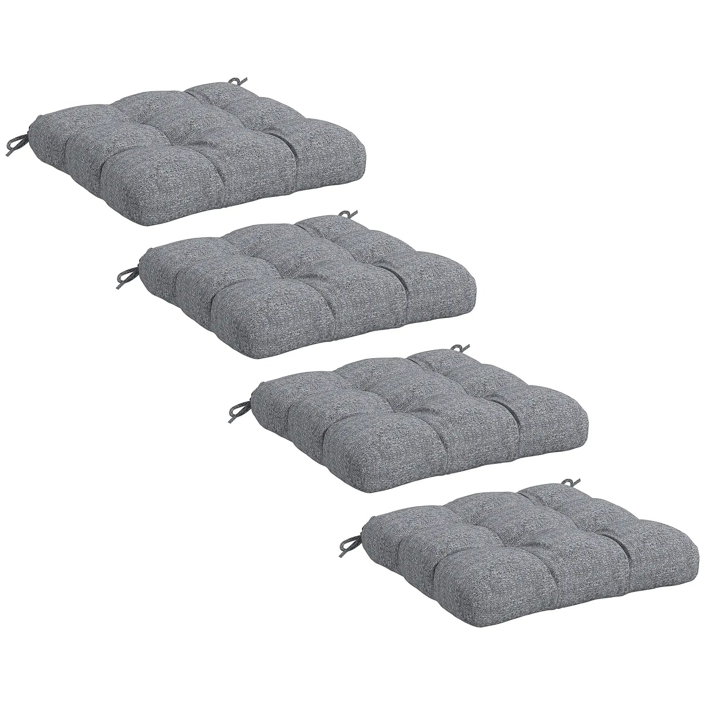 4-Piece Patio Chair Cushion Set, Indoor Outdoor Replacement Pillows Patio Chair Cushions Grey at Gallery Canada
