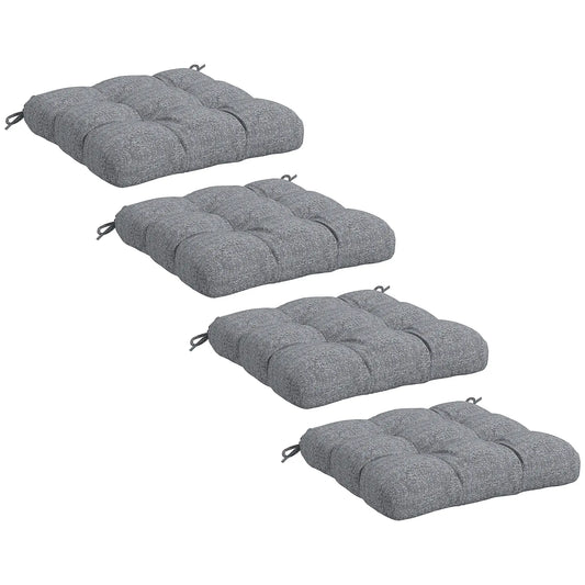 4-Piece Patio Chair Cushion Set, Indoor Outdoor Replacement Pillows Patio Chair Cushions Grey at Gallery Canada