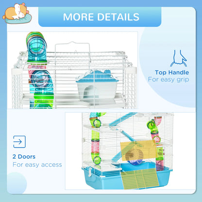 23" Large Hamster Cage, Small Animal House, 5-Level, Light Blue Hamster Cages at Gallery Canada