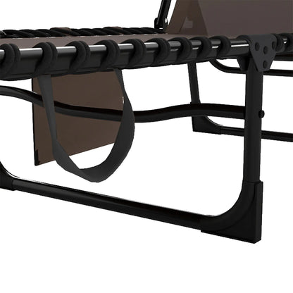 Outdoor Folding Chaise Lounge, Adjustable Backrest, Removable Pillow, Brown Lounger Chairs at Gallery Canada
