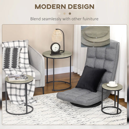 Round Nesting Tables Set of 3, Steel Frame, Living Room Side Tables at Gallery Canada