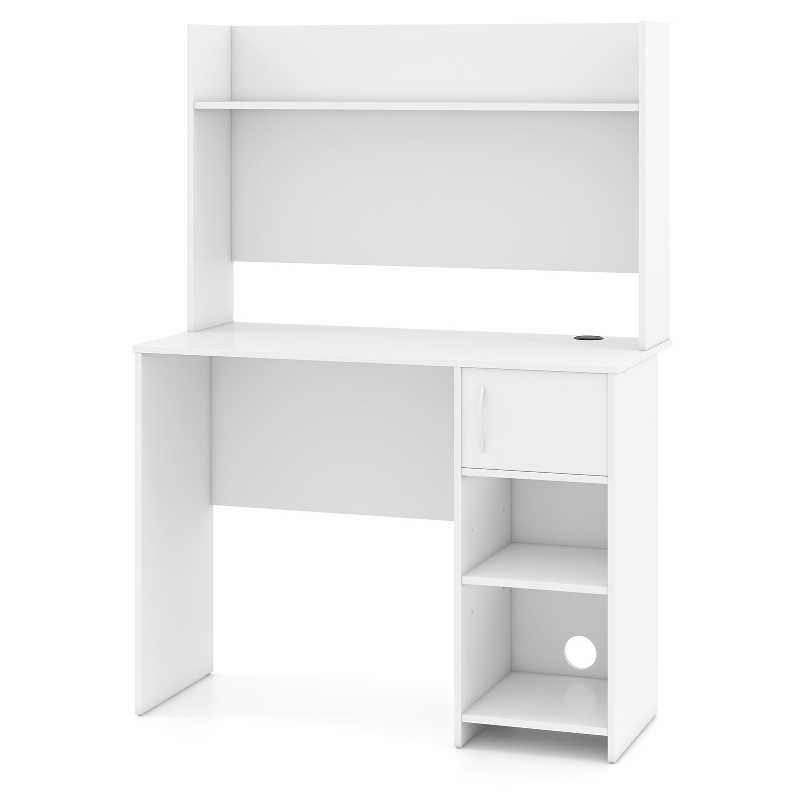 Home Office Desk With Display Shelf, 2 Open Shelves, White Computer Desks at Gallery Canada