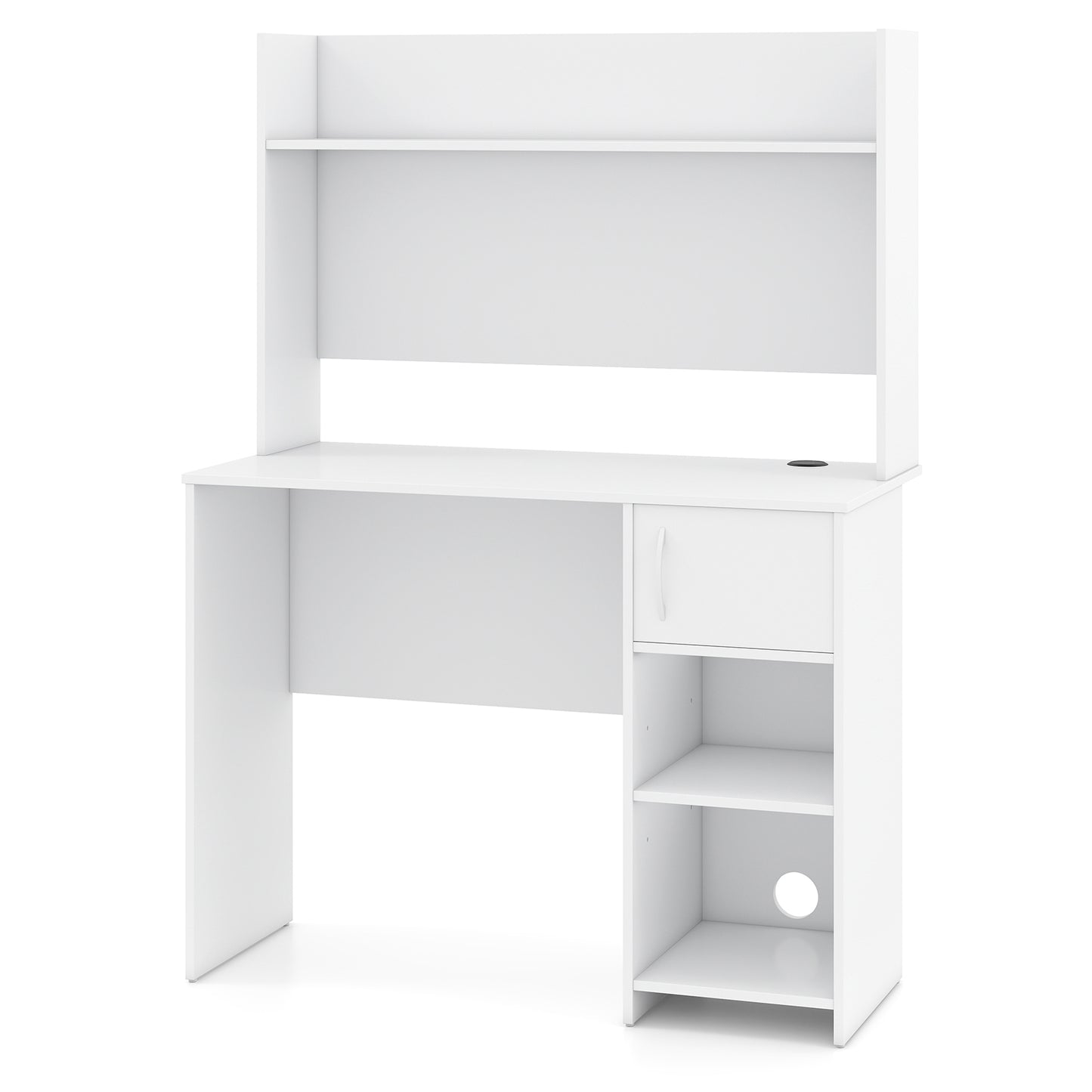 Home Office Desk With Display Shelf, 2 Open Shelves, White Computer Desks at Gallery Canada