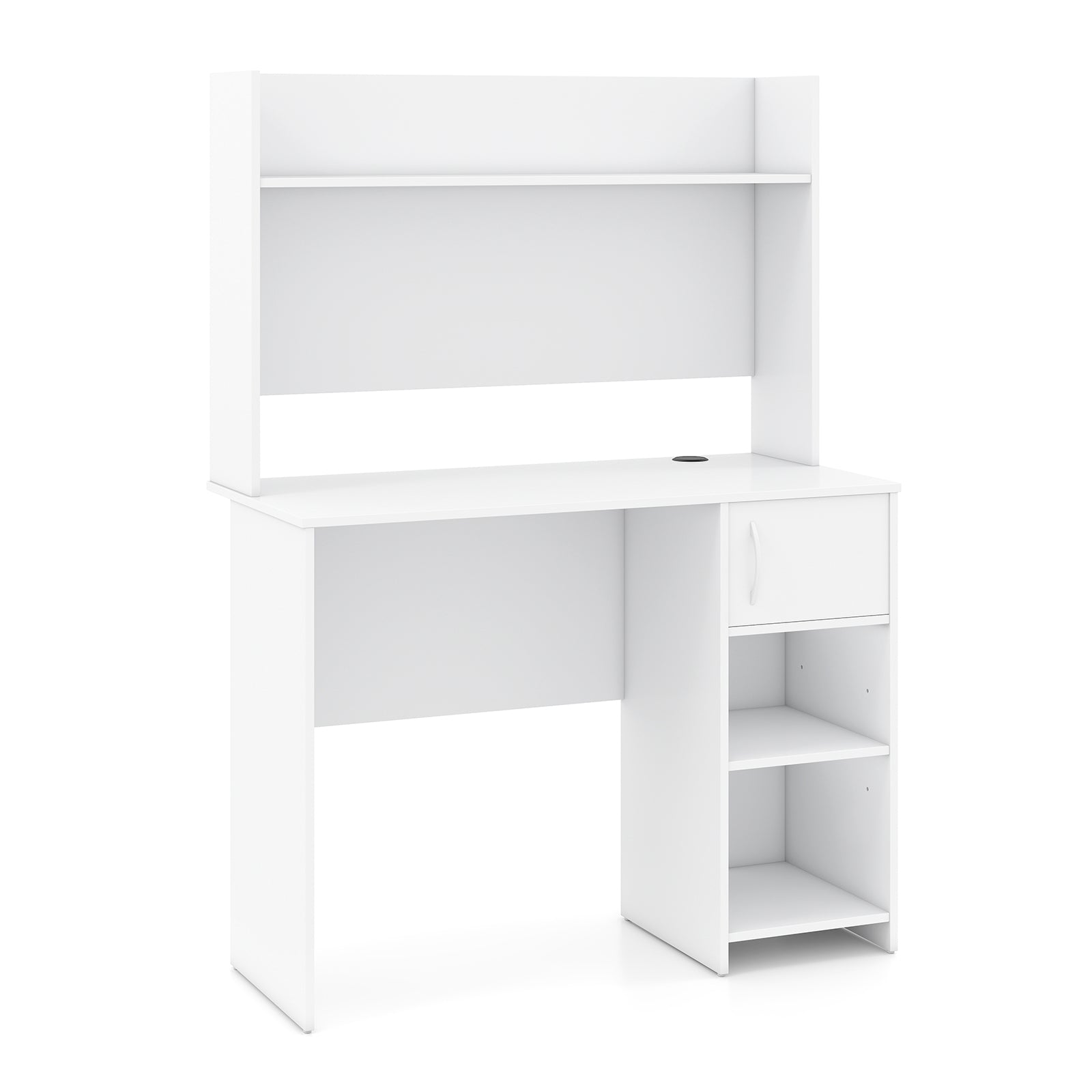 Home Office Desk With Display Shelf, 2 Open Shelves, White Computer Desks at Gallery Canada