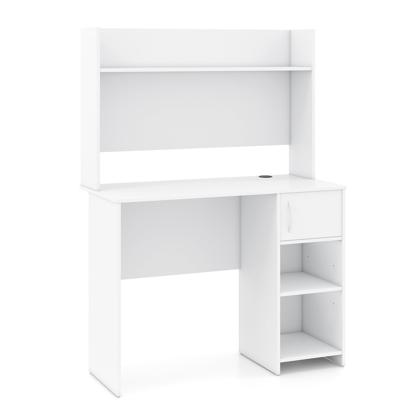 Home Office Desk With Display Shelf, 2 Open Shelves, White Computer Desks at Gallery Canada