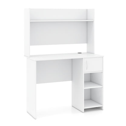 Home Office Desk With Display Shelf, 2 Open Shelves, White Computer Desks at Gallery Canada