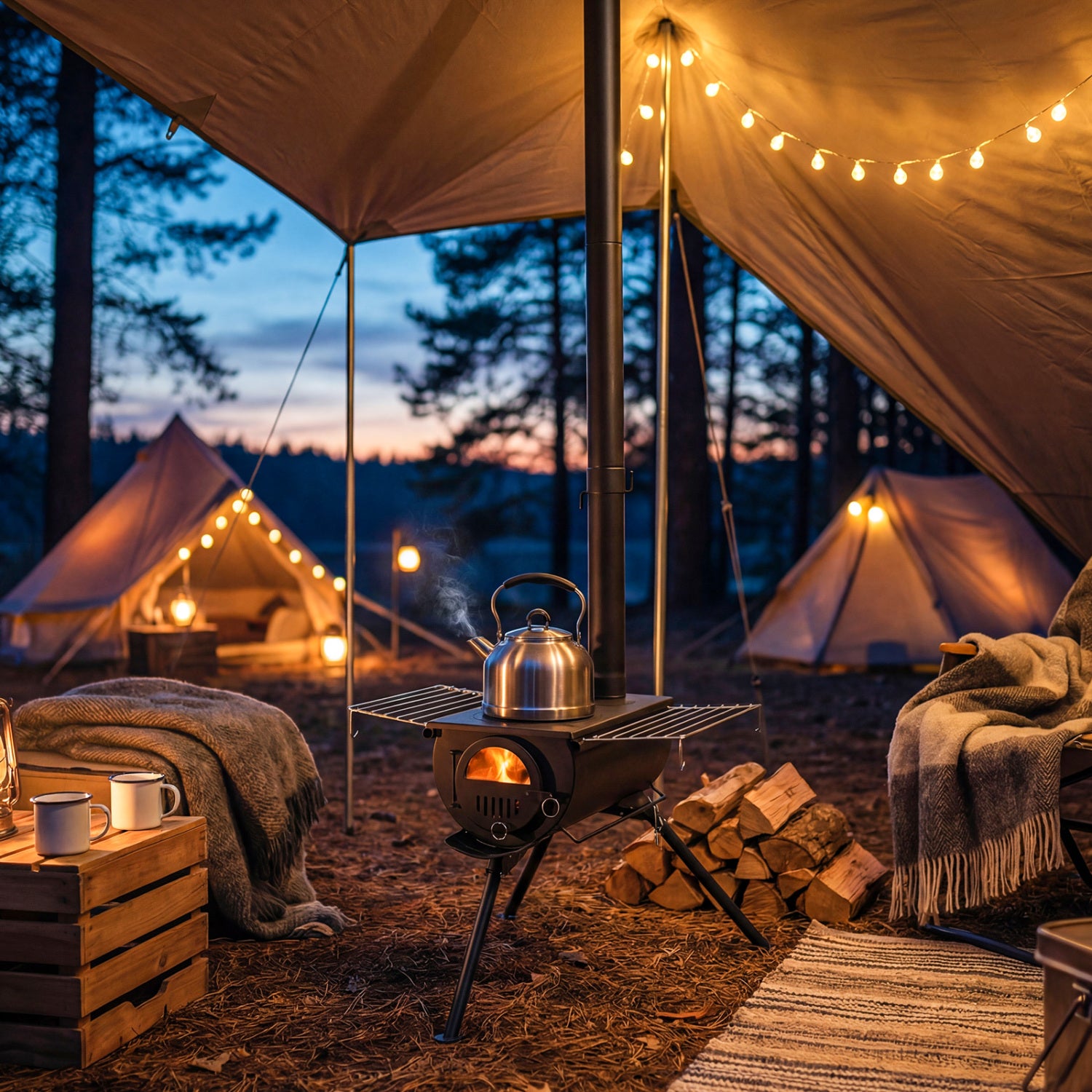 Tent Stove With Chimney Pipes, Foldable Legs, Black Outdoor Grills at Gallery Canada