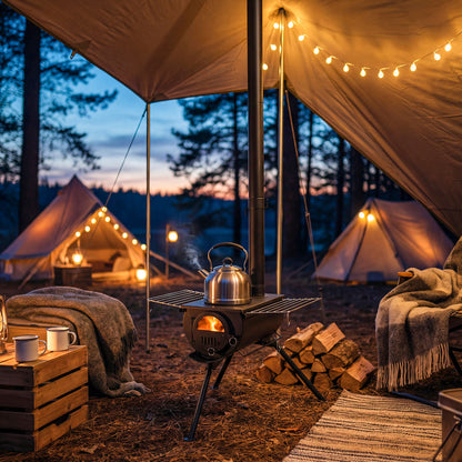 Tent Stove With Chimney Pipes, Foldable Legs, Black Outdoor Grills at Gallery Canada