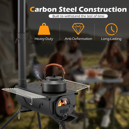 Tent Stove With Chimney Pipes, Foldable Legs, Black Outdoor Grills at Gallery Canada