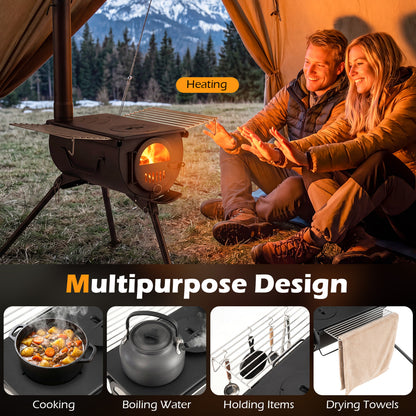 Tent Stove With Chimney Pipes, Foldable Legs, Black Outdoor Grills at Gallery Canada