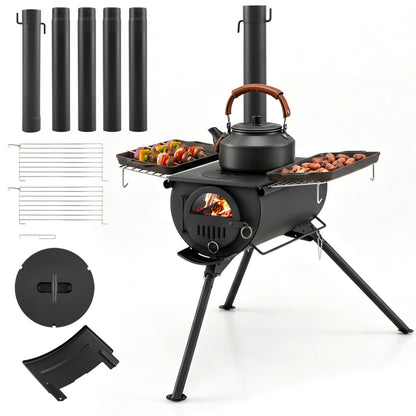 Tent Stove With Chimney Pipes, Foldable Legs, Black Outdoor Grills at Gallery Canada