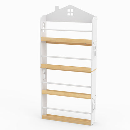 House-Shaped Kids Bookshelf with Anti-falling Baffles, White Kids Storage at Gallery Canada