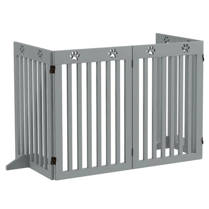 80" Extra Wide Pet Gate, Freestanding with Support Feet, Light Grey Houses, Kennels & Pens Light Grey at Gallery Canada