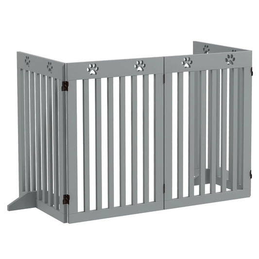 80" Extra Wide Pet Gate, Freestanding with Support Feet, Light Grey Houses, Kennels & Pens Light Grey at Gallery Canada