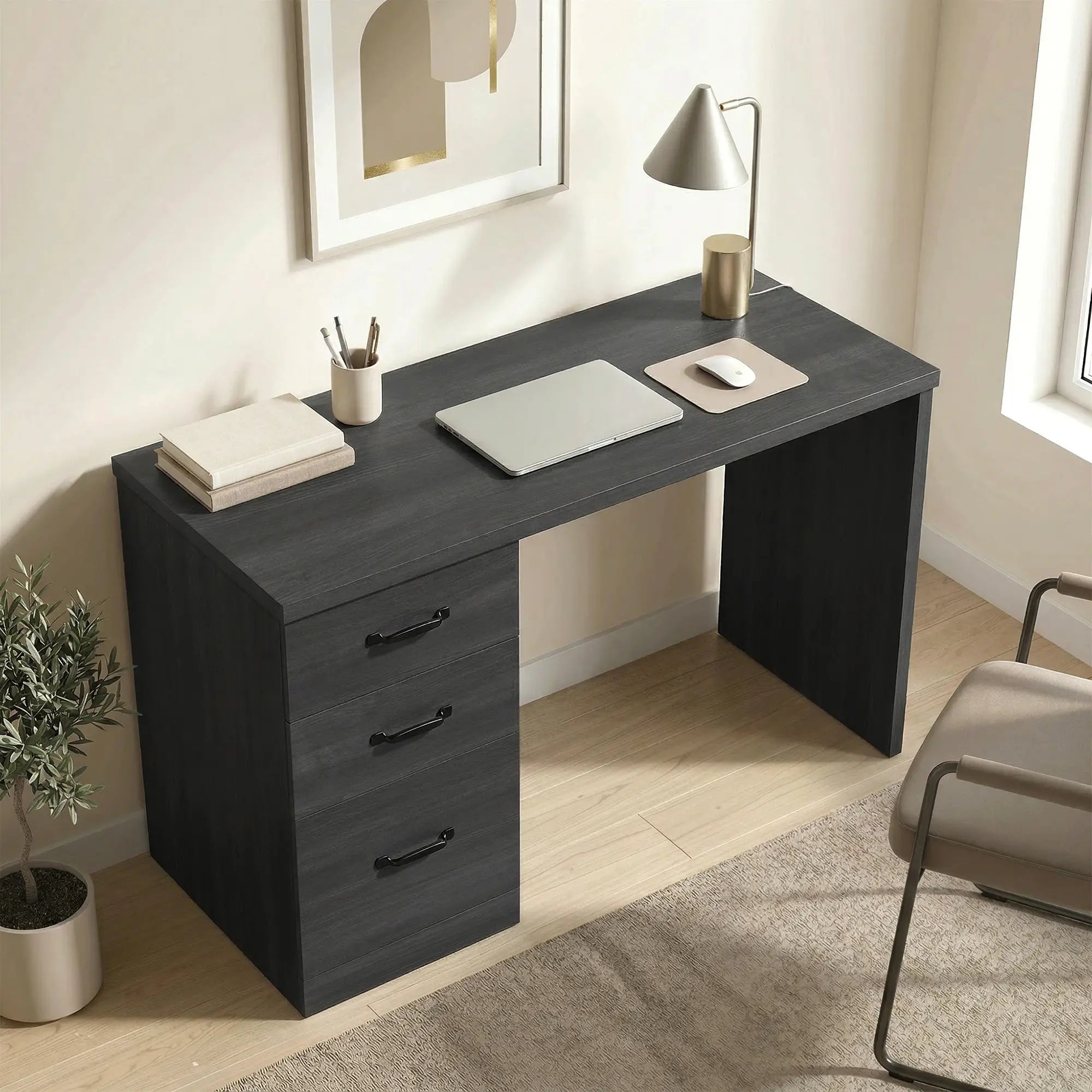 Computer Desk With 3 Drawers, 47