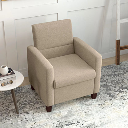 Modern Fabric Accent Chair, with Seat Cushion, Light Brown Accent Chairs at Gallery Canada