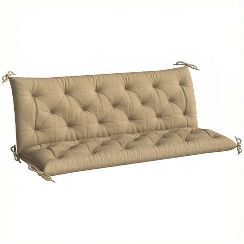 3-Seater Bench Swing Replacement Cushions, Patio Garden, Beige