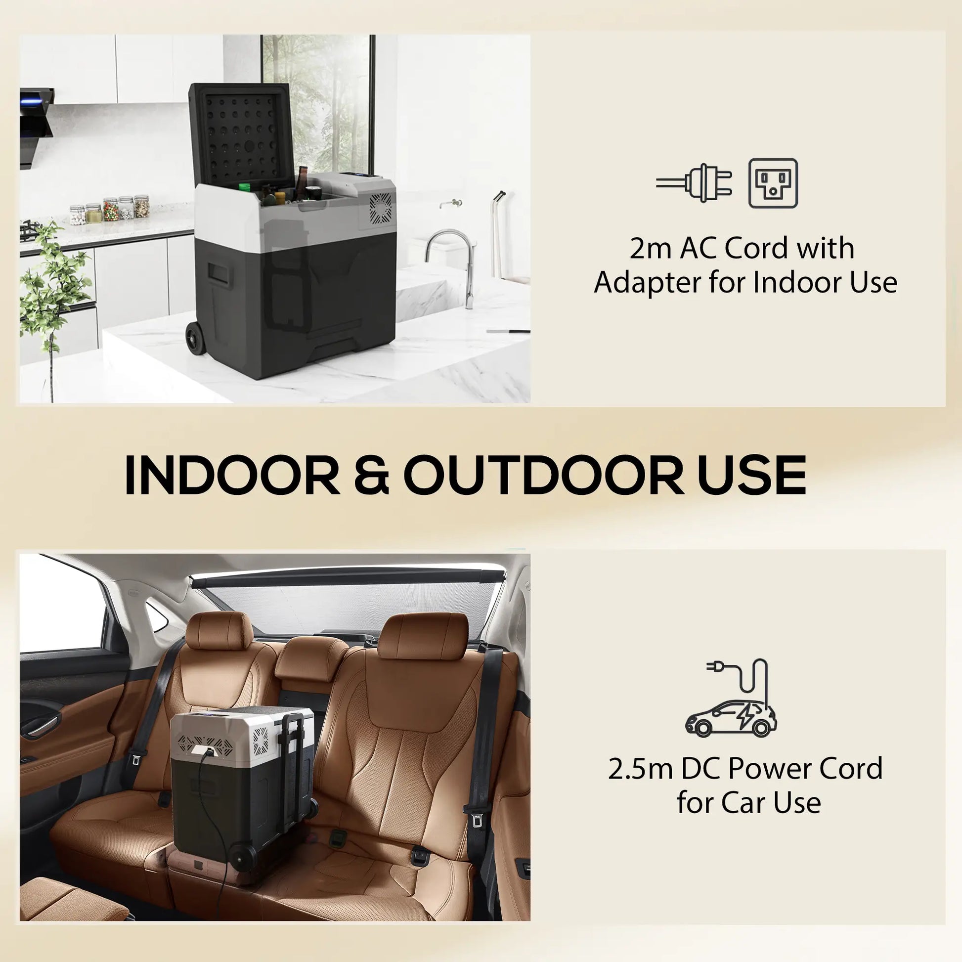 50L Portable Car Refrigerator, 12/24V Electric Cooler, -20℃, Camping, Travel Car Coolers at Gallery Canada