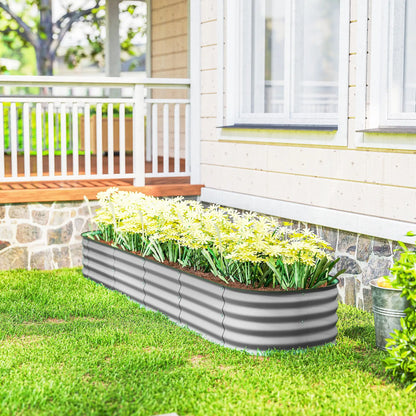 7.9 x 2 x 1ft Galvanized Raised Garden Bed, Metal Planter Box, Silver Galvanized Planter Boxes at Gallery Canada