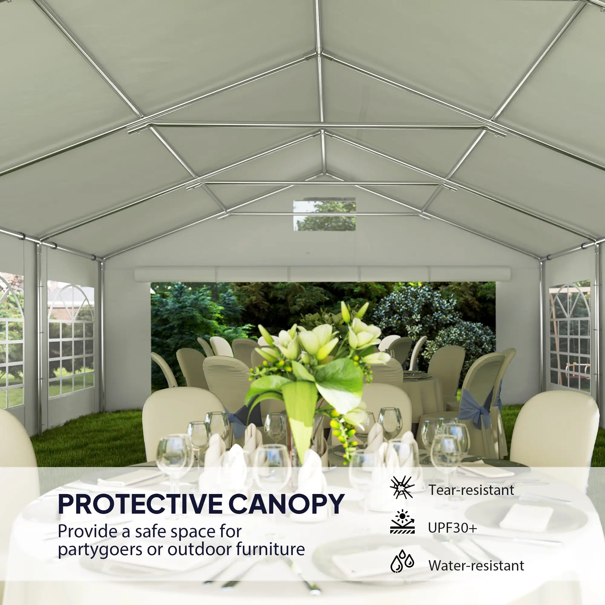 19.6' x 26' Heavy Duty Party Tent, Outdoor Canopy with Removable Sidewalls Canopy Tents at Gallery Canada