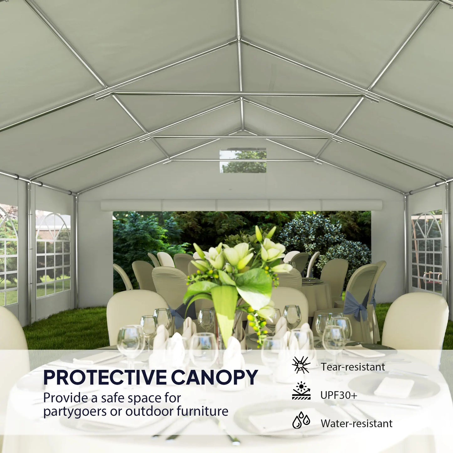 19.6' x 26' Heavy Duty Party Tent, Outdoor Canopy with Removable Sidewalls Canopy Tents at Gallery Canada