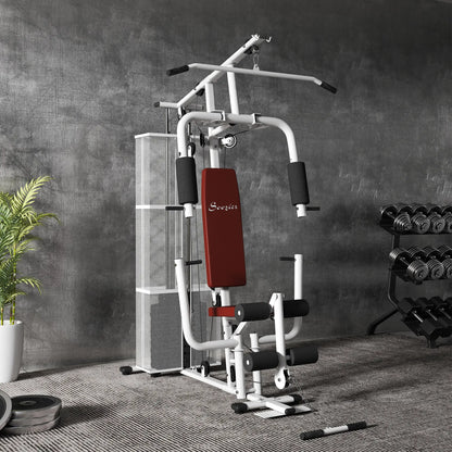 Multifunction Home Gym, 100Lbs Weight Stack, Lat Pulldown, Leg Extensions, White Power Towers at Gallery Canada