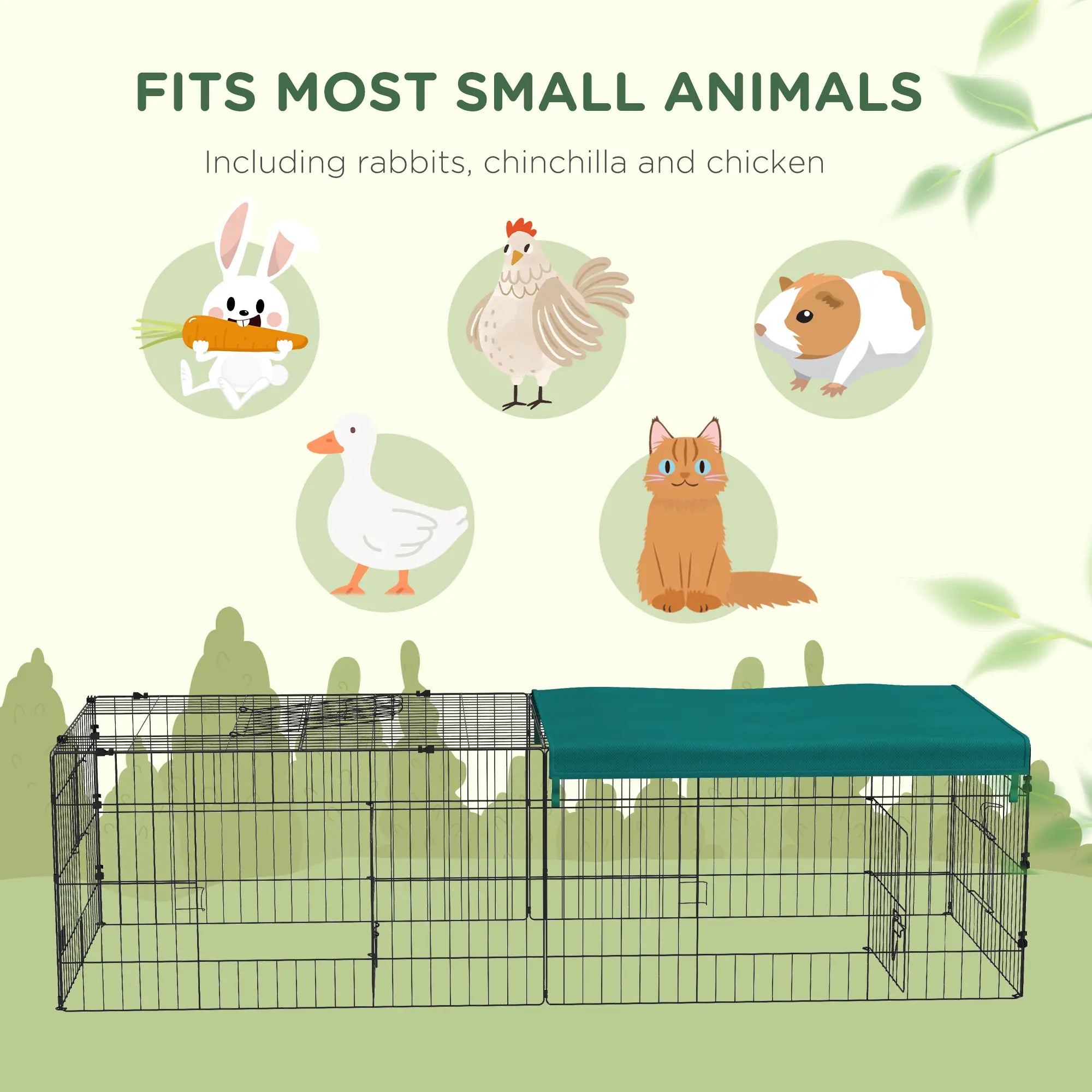 Small Animal Cage With Roof, Indoor Outdoor Use, 73