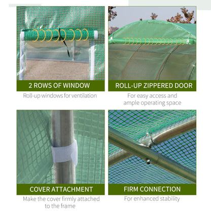 10' x 10' x 6.5' Walk-In Greenhouse, Transparent PE Cover, Zipper Doors Walk In Greenhouses at Gallery Canada