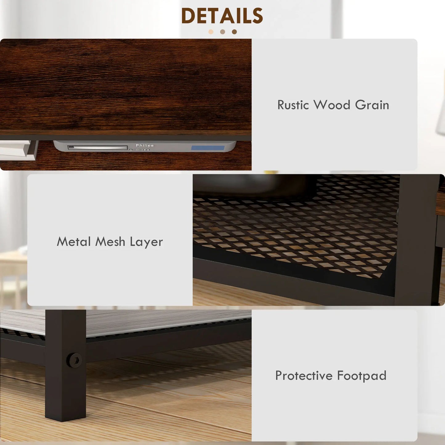 Industrial TV Stand, 80" with Storage Shelf, Steel Frame TV Stands at Gallery Canada