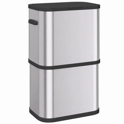 60 L Slim Stainless Steel Trash Can, Soft-Close Lid, Silver Kitchen Trash Cans Multi Colour at Gallery Canada