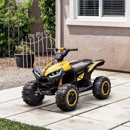 Kids 4 Wheeler Quad with Music, Headlights, High Low Speed, ATV for 3-5 Years, Yellow Electric Toy Cars at Gallery Canada