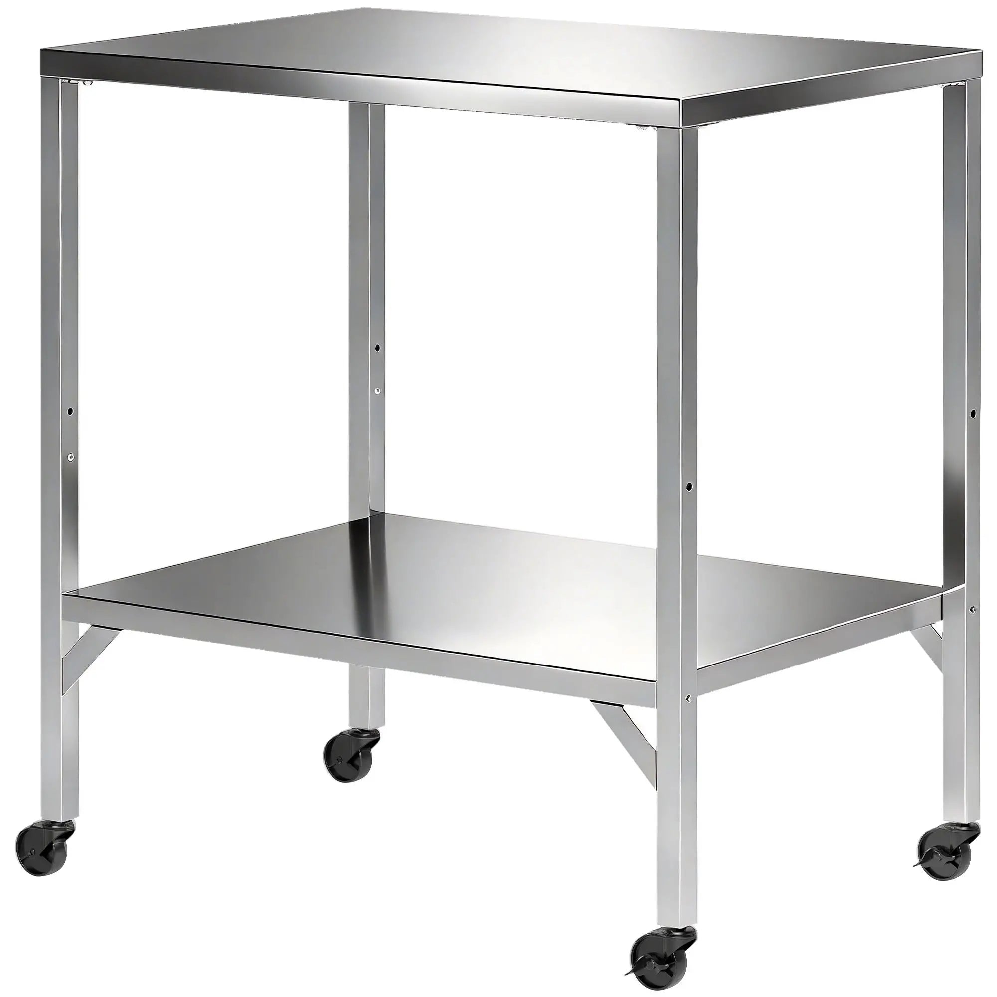 Outdoor Grill Cart, Stainless Steel Tabletop, Pizza Oven Stand, Lockable Wheels Outdoor Grill Carts Silver at Gallery Canada