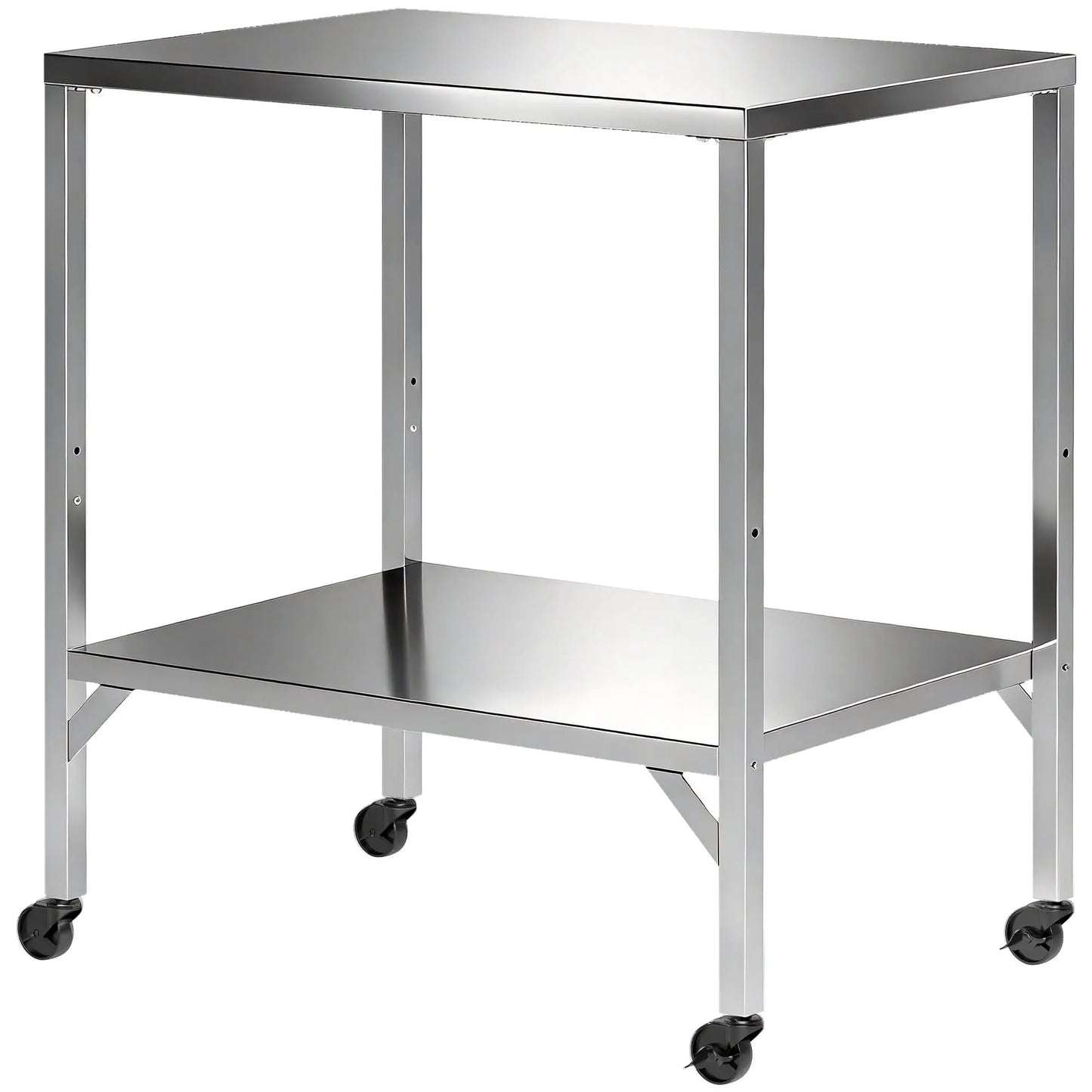 Outdoor Grill Cart, Stainless Steel Tabletop, Pizza Oven Stand, Lockable Wheels Outdoor Grill Carts Silver at Gallery Canada