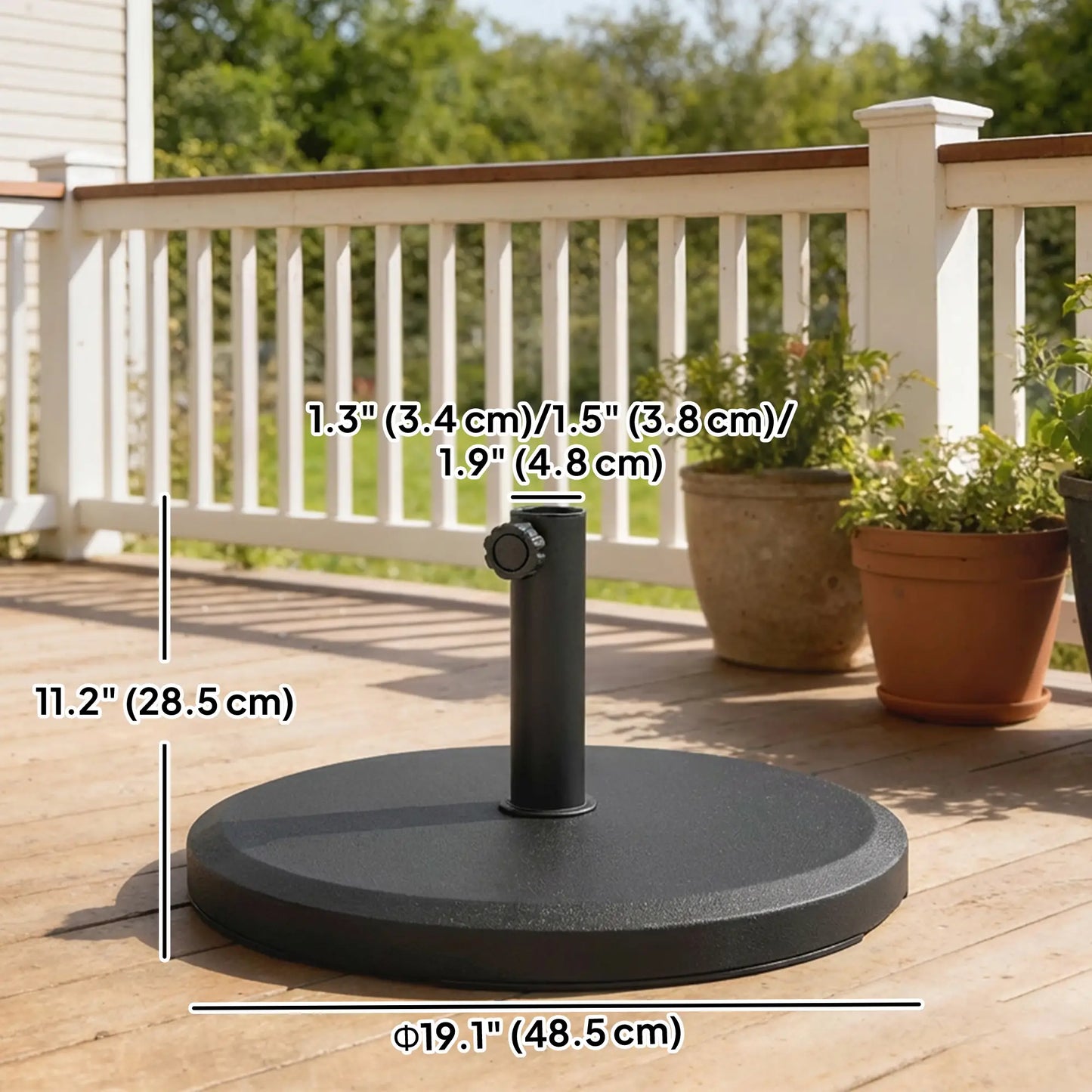 29 lbs Cement Patio Umbrella Base, 19" Heavy Duty Parasol Stand Holder Umbrella Bases at Gallery Canada