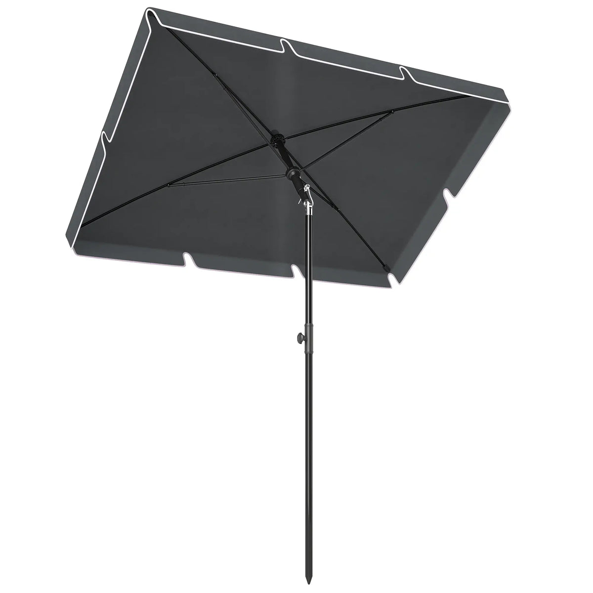 6.5x4ft Rectangle Patio Umbrella, Aluminum Tilt Adjustable, Grey Sun Umbrellas Black and Grey at Gallery Canada