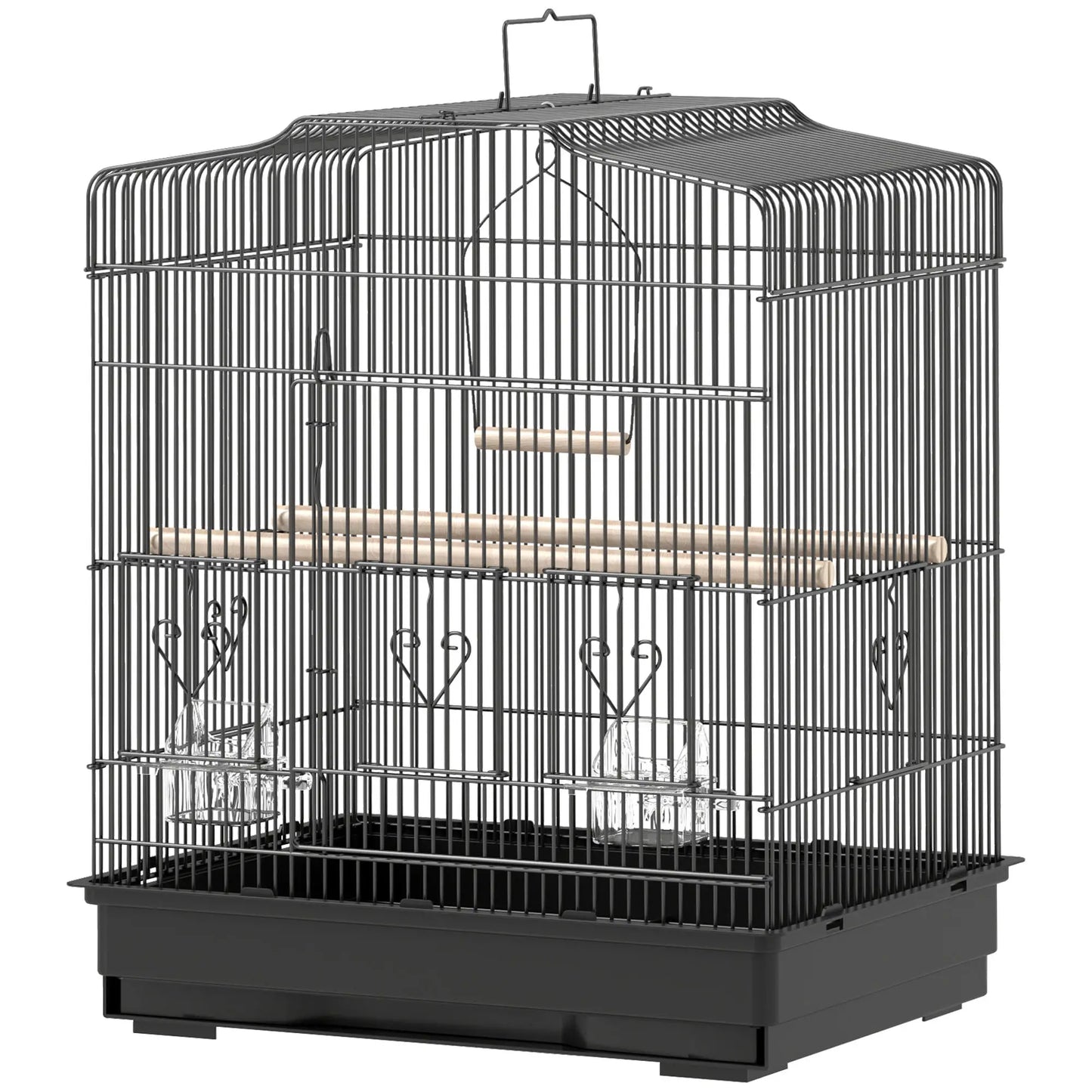 23" Bird Cage, Finches Canaries, Parrot Cage, 2 Feeders, Black Bird Cages Black at Gallery Canada