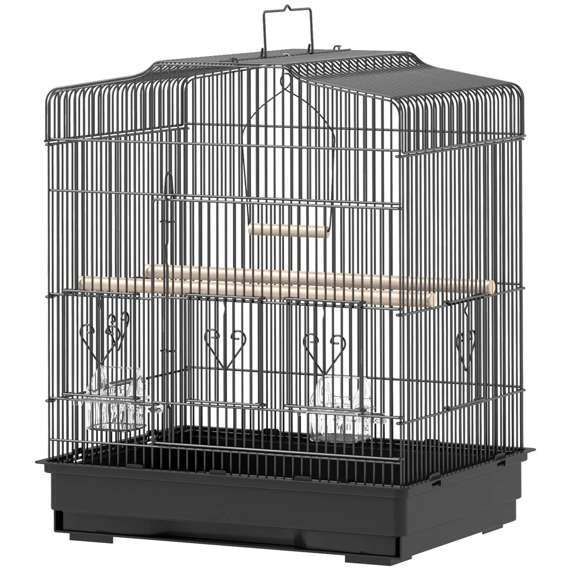 23" Bird Cage, Finches Canaries, Parrot Cage, 2 Feeders, Black Bird Cages Black at Gallery Canada