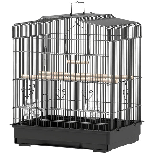 23" Bird Cage, Finches Canaries, Parrot Cage, 2 Feeders, Black Bird Cages Black at Gallery Canada