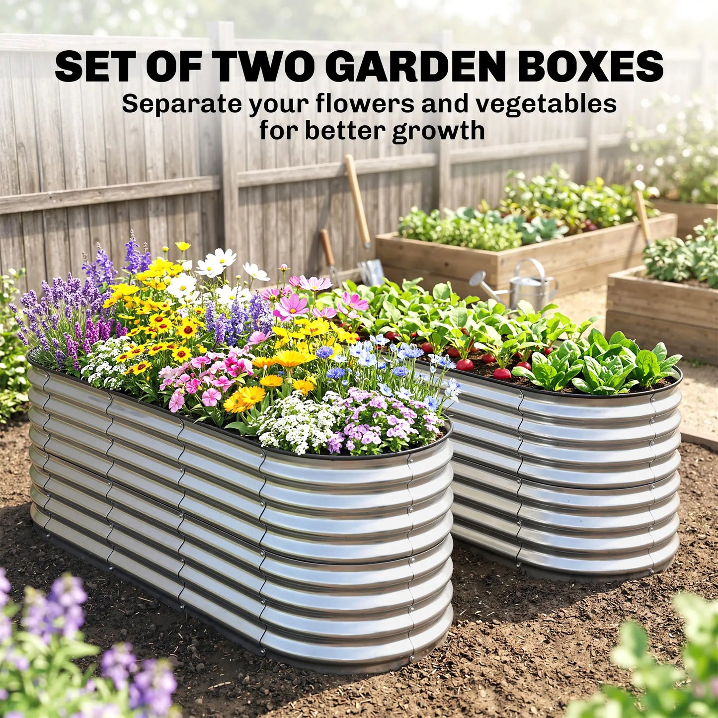 Galvanized Raised Garden Bed, 6 x 2 x 2 ft, Silver Galvanized Planter Boxes at Gallery Canada