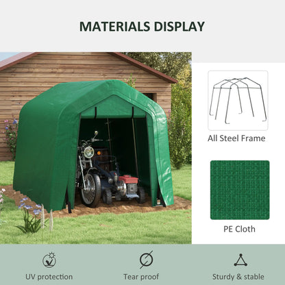 8' x 6' Carport, Sidewalls, Roll-up Door, Outdoor Storage, Green Car Shelters at Gallery Canada