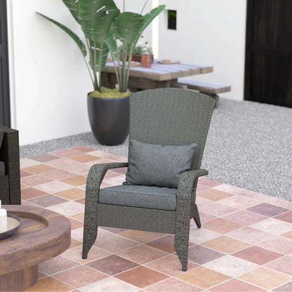 Wicker Adirondack Chair, PE Rattan Outdoor Fire Pit Chair, Heather Grey Patio Chairs at Gallery Canada