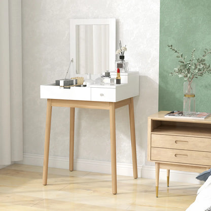 Modern Makeup Vanity Table, Flip-Up Mirror, 2 Drawers, White Dressing & Vanity Tables at Gallery Canada