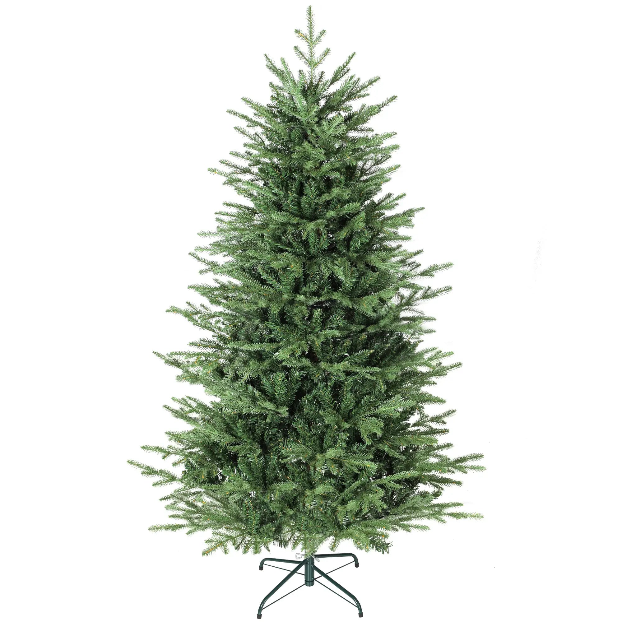 6 ft Artificial Christmas Tree, Dense Realistic Branches, Full Ponderosa Fir, Hinged, Easy Assembly Artificial Christmas Trees Green at Gallery Canada